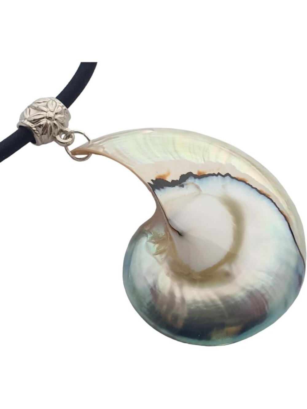Stunning Natural Mother of Pearl Shell Pendant Necklace on Cord - Unique Jewelry